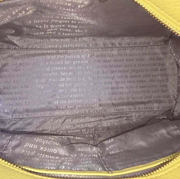 Kate Spade STORYBOOK LINED Woods Drive Satchel w/ Crossbody Strap - Picture 8 of 10